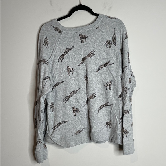 Rails | Women’s Theo Sweatshirt in Heather Grey Jaguar Print Size XL - Picture 6 of 6